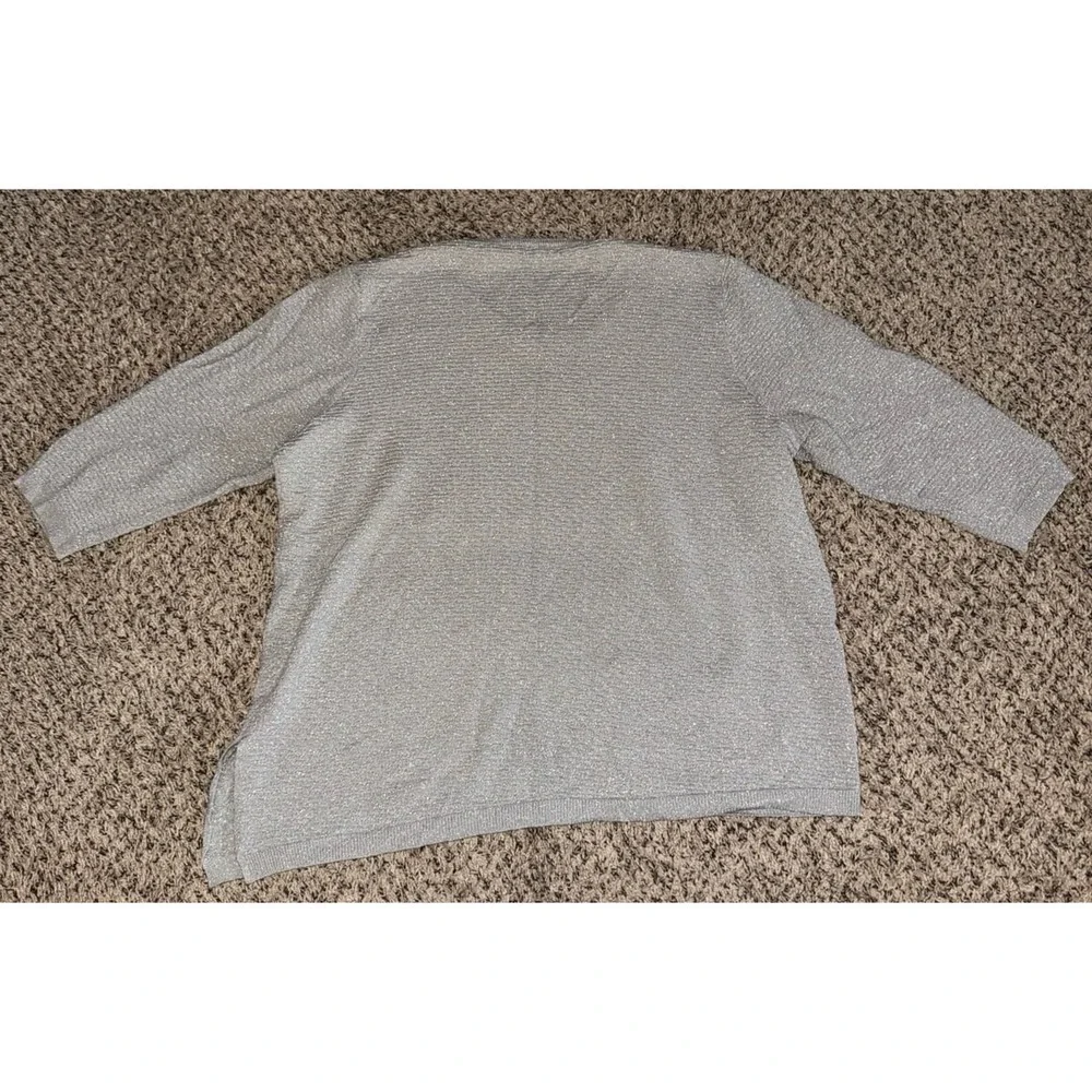 Cato Women's Quarter Sleeve Silver Sweater Size‎ 22/24W